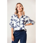 Blouse print blue