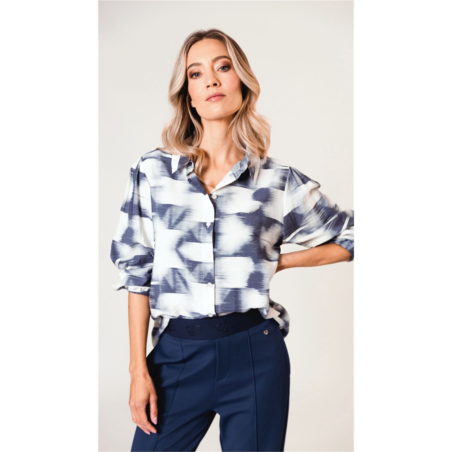 Blouse print blue