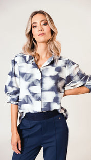 Blouse print blue