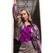 Blouse shiny - purple