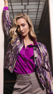 Blouse shiny - purple