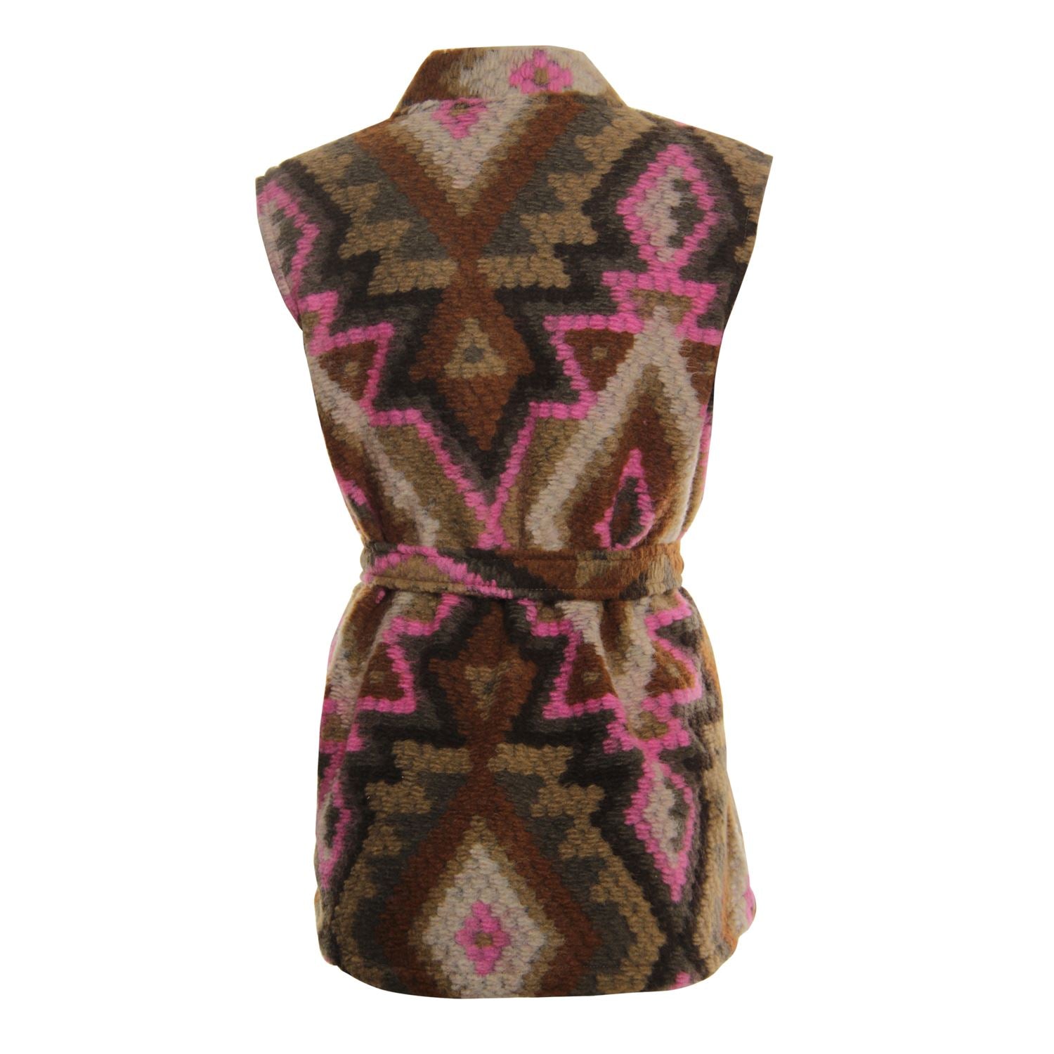 Waistcoat with belt - brown