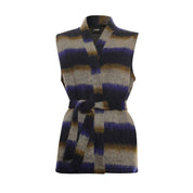 Gilet met ceintuur - blauw