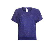 T-shirt plain leopard - blauw