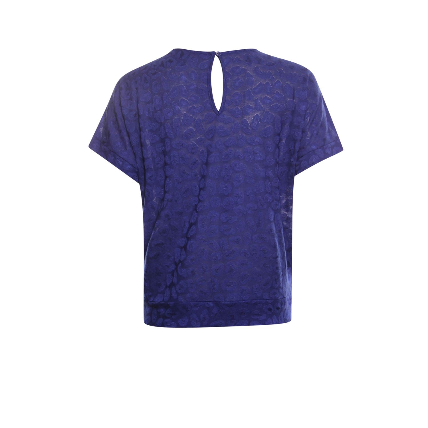 T-shirt plain leopard - blauw