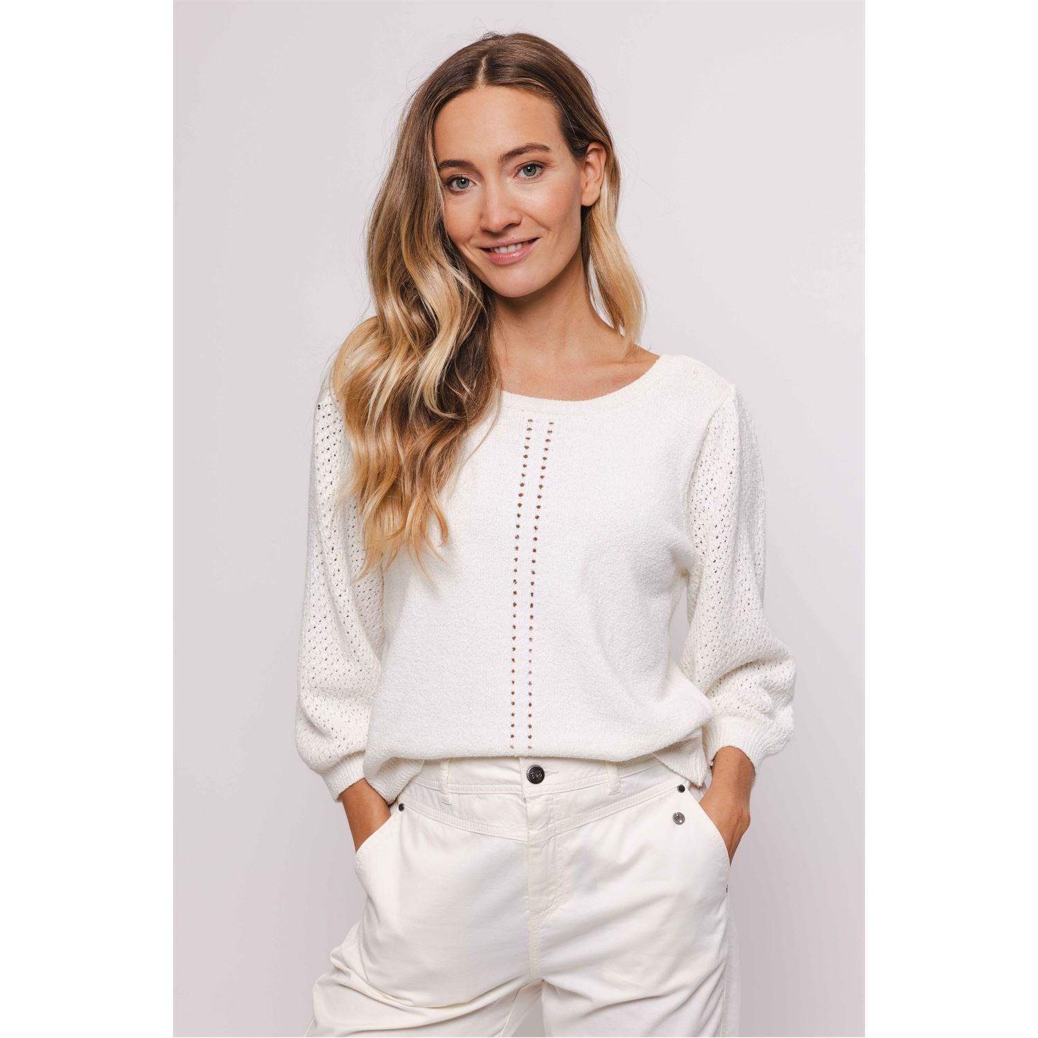 Cardigan boucle - off white