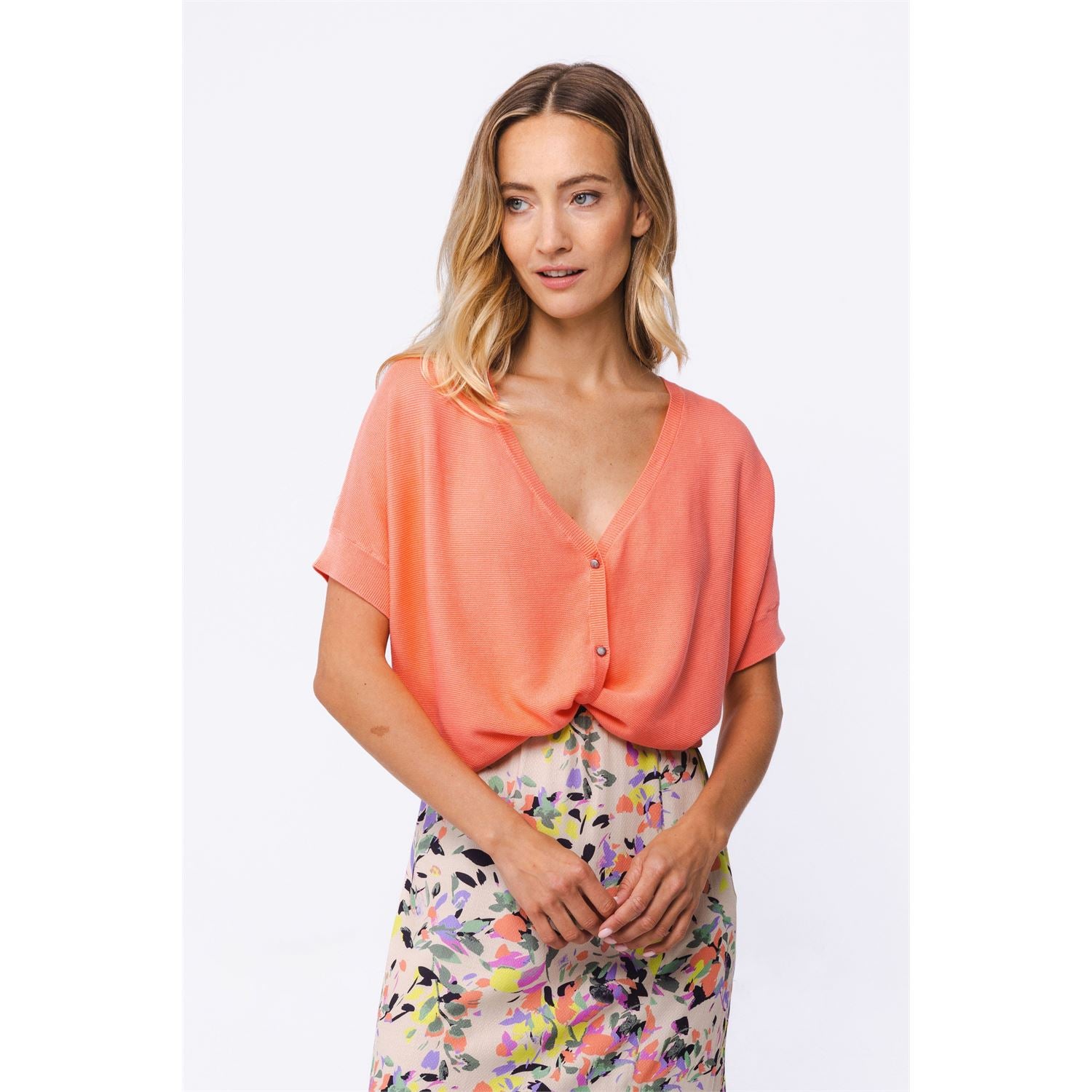 Cardigan short sleeve - orange