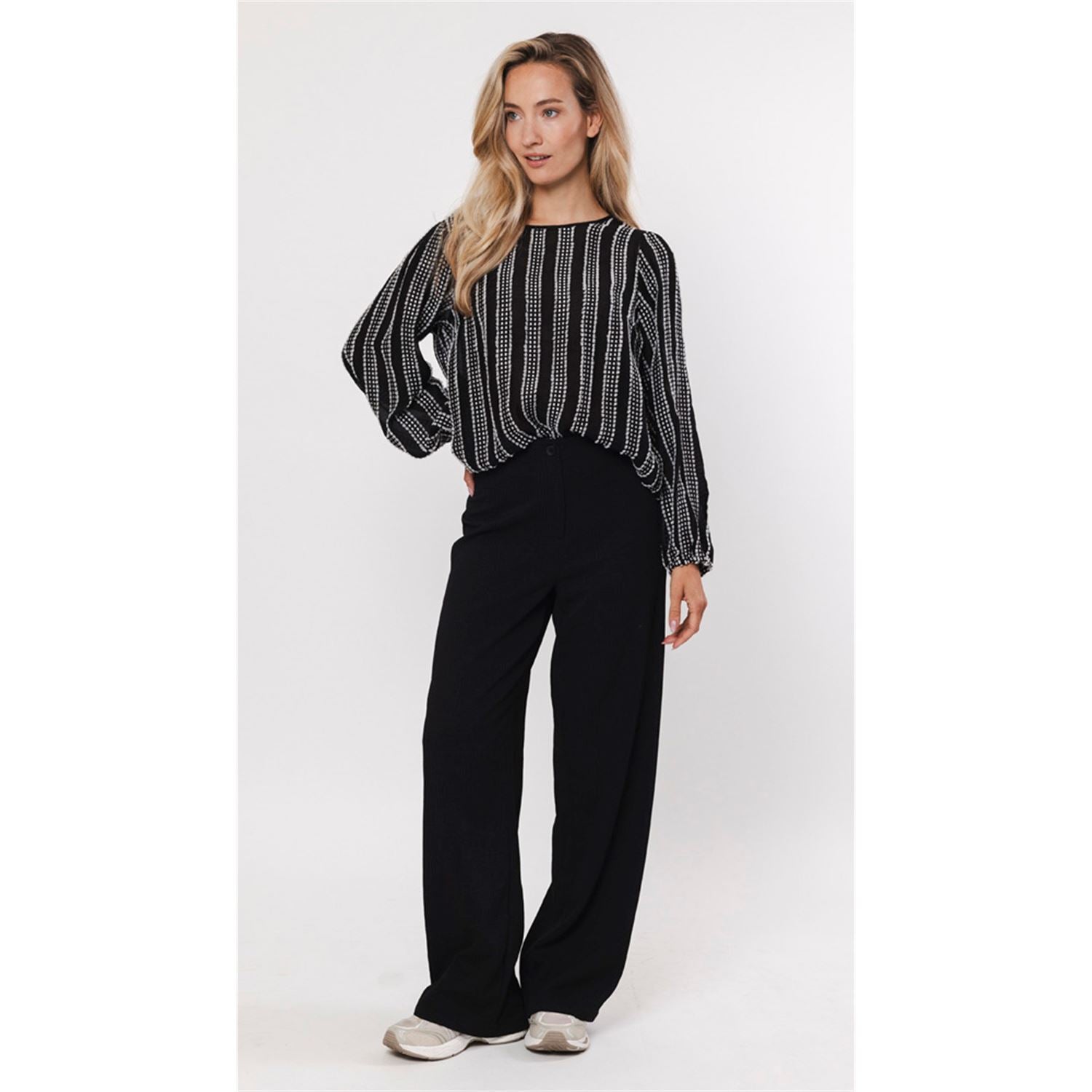 Blouse stripe - black