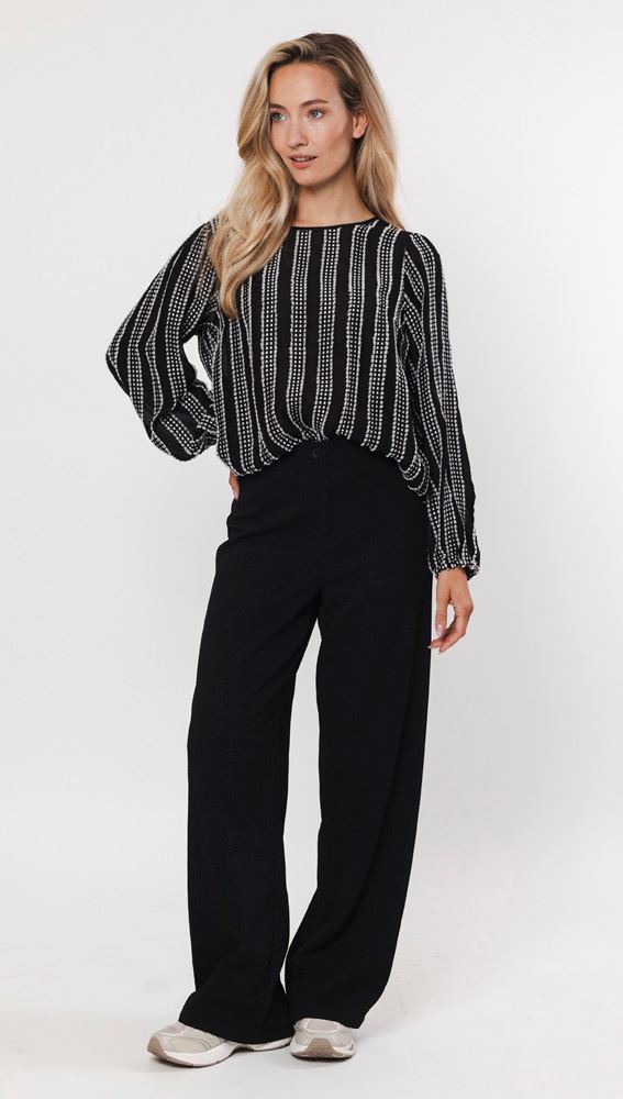 Blouse stripe - black