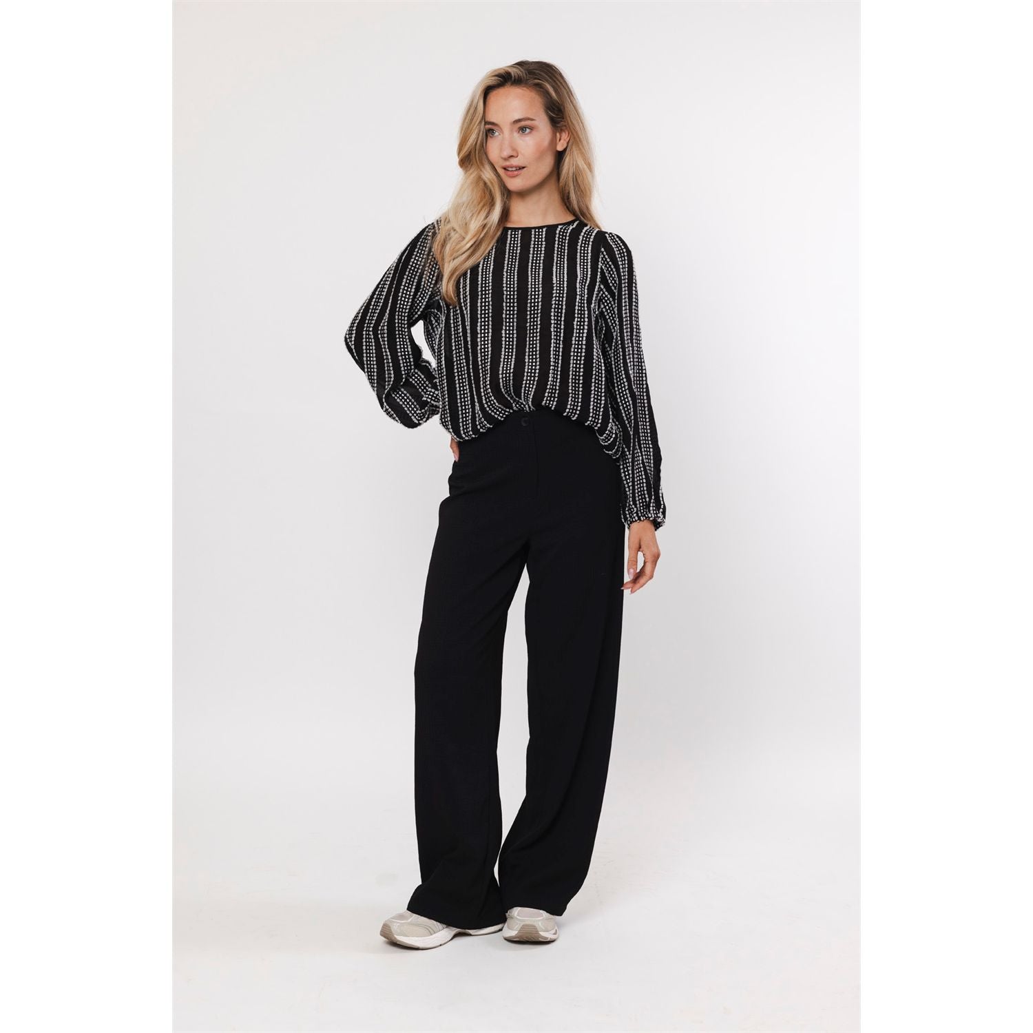 Blouse stripe - black