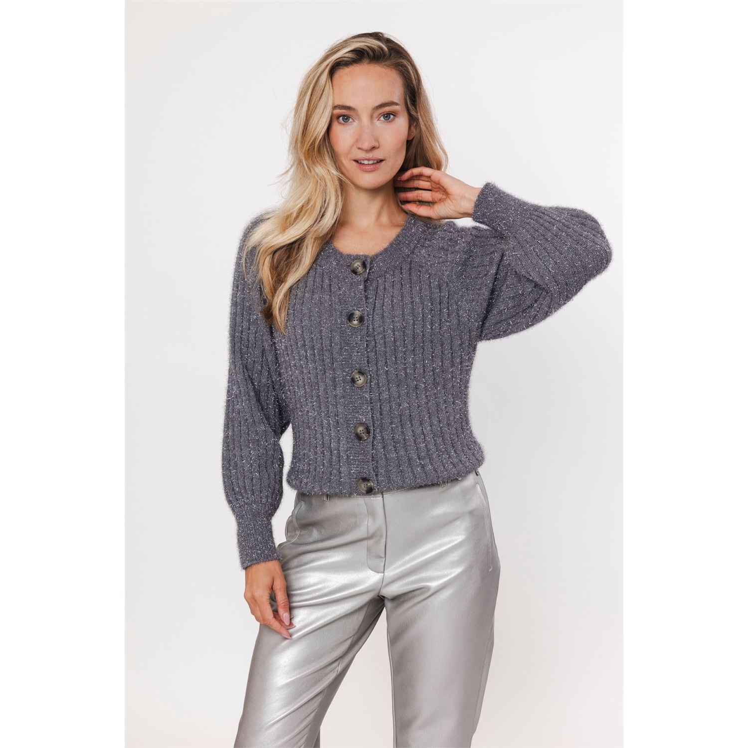 Cardigan metallic - grey