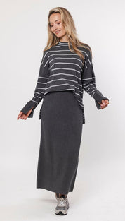 Sweater striped - grey