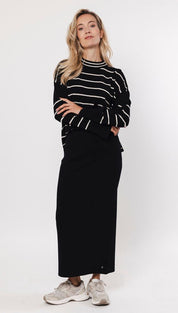 Sweater striped - black