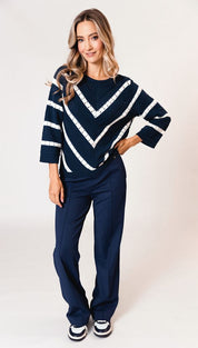 Sweater striped - blue