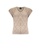 Sweater open cable - brown