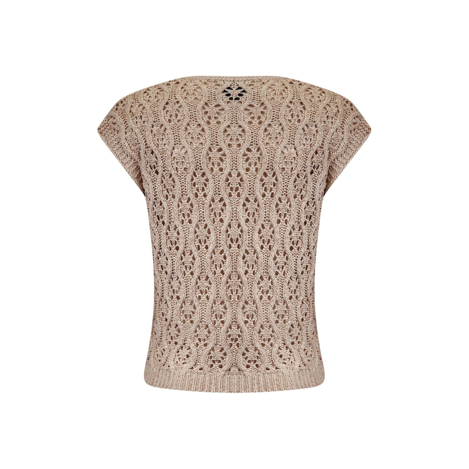 Sweater open cable - brown