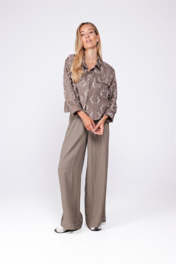 Blouse jacquard flower